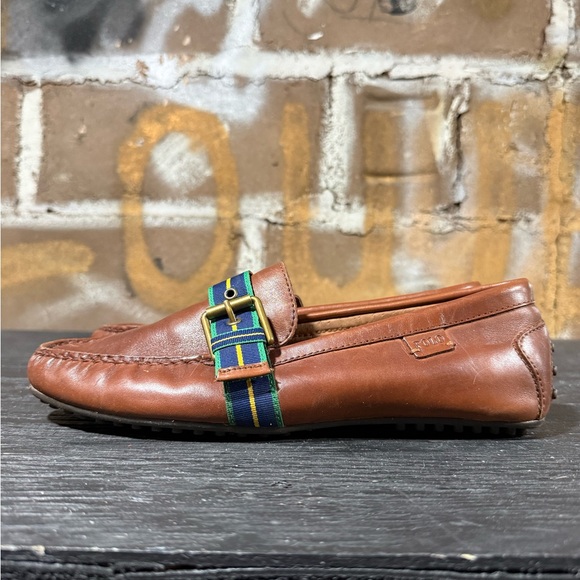 Polo Ralph Lauren Riali Driving Loafers in brown leather Mens Size 9.5 - Picture 3 of 9